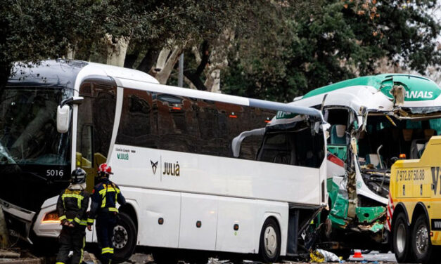 Accidente de tránsito deja varios lesionados en Barcelona, España 