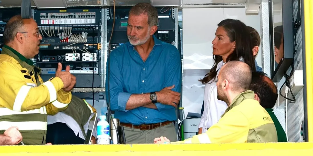 Los reyes Felipe y Letizia visitan las zonas más afectadas por los incendios forestales en España