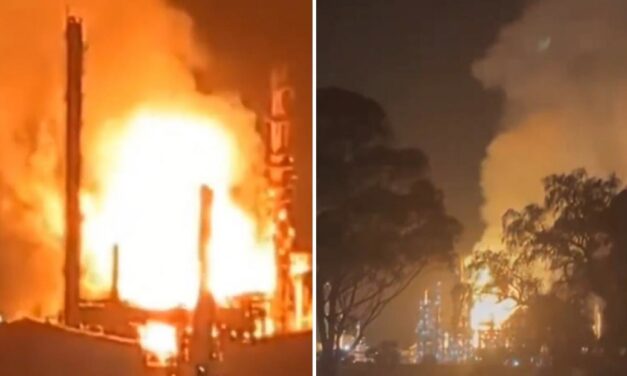 Voraz incendio se registra en una una refinería de petróleo de Australia