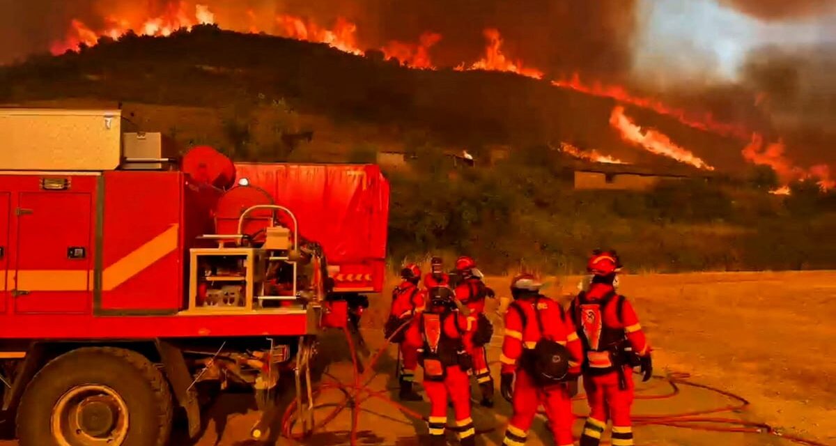 Incendio se extiende por más de 12.000 hectáreas al norte de Madrid, España