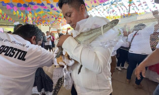 Alcalde Oaxaca, México se casa con un caimán vestido de novia en un ritual