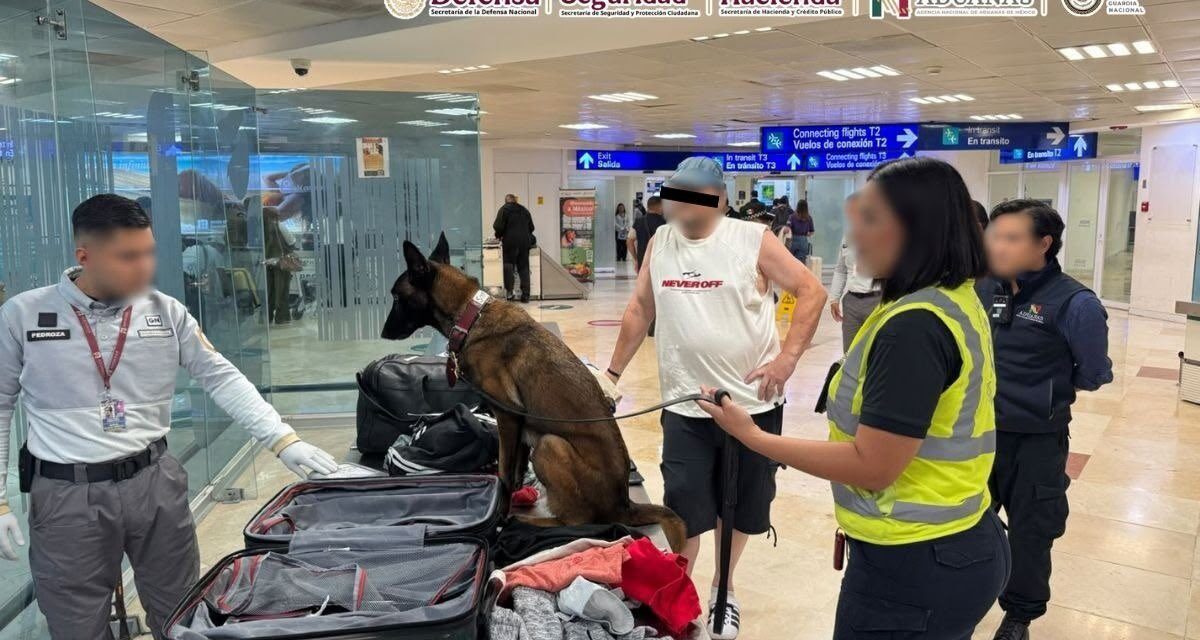 Detectan 10 kilos de cocaína ocultos en el fondo de una maleta en aeropuerto de México